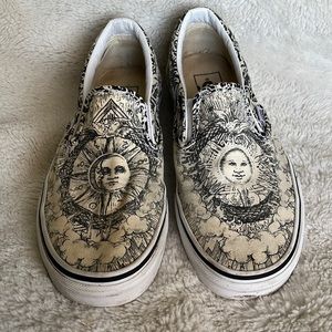 Vans slip on sun and moon print limited edition